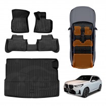 3D Floor Mats Boot Liner Set for BMW X3 G45 30e xDrive PHEV 2024-Onwards All Weather Heavy Duty Cargo Car Trunk Luggage Tray