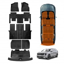 Floor Mats Boot Liner Set for Kia Carnival KA4 Hybrid 2020-Onwards All Weather Trunk Cargo Kick Back Seat Sill Protector Covers