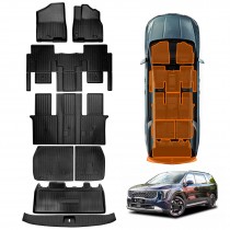 Floor Mats Boot Liner Set for Kia Carnival KA4 2020-Onwards Petrol Diesel All Weather Trunk Cargo Kick Back Seat Sill Protector Covers