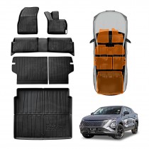 3D Floor Mats Boot Liner Set for Chery C5 2025-Onwards All Weather Heavy Duty Cargo Kick Mats Back Seat Protector Cover
