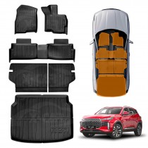 3D Floor Mats Boot Liner Set for Chery Tiggo 4 Petrol 2025-Onwards All Weather Heavy Duty Cargo Kick Mats Back Seat Protector Cover