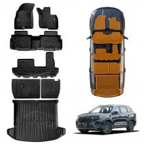 3D Floor Mats Boot Liner Set for Chery Tiggo 8 Pro Max 2024-Onwards All Weather Heavy Duty Cargo Kick Back Seat Protector Cover