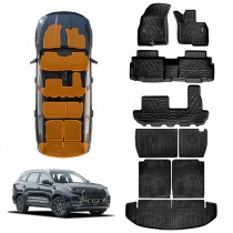 3D Floor Mats Boot Liners for Chery Tiggo 8 Pro Max 2024-Onwards All Weather Heavy Duty Cargo Kick Back Seat Protector Cover Set of 9