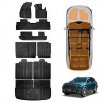 3D Floor Mats Boot Liners Set for Chery Tiggo 9 Super Hybrid 2025-Onwards All Weather Heavy Duty Kick Back Seat Protector Cover Trunk Cargo