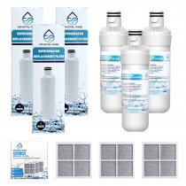 3x Replacement Refrigerator Water Filter LT1000P and Air Filter LT120F for LG LT1000PC, ADQ74793501, MDJ64844601,LFX Series