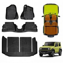 Floor Mats Split Fold Boot Liner for Suzuki Jimny 3-Door Auto Transmission 2018-Onwards All Weather Heavy Duty Cargo Car Trunk Luggage Tray