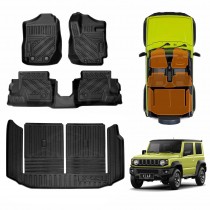 Floor Mats Split Fold Boot Liner for Suzuki Jimny 3-Door Auto Transmission 2018-Onwards All Weather Heavy Duty Cargo Car Trunk Luggage Tray
