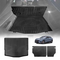 Boot Liner Kick Mats Set for Ford Mustang Mach-E 2023-Onwards All Weather Heavy Duty Cargo Car Trunk Back Seat Protector