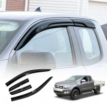 Weathershields for Ford Ranger Extra Super Cab 2011-2022 Car Weather Shields Wind Deflectors Window Sun Visor 4-Piece Set
