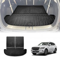 Boot Liners for Genesis GV80 7 Seater 2021-Onwards All Weather Heavy Duty Cargo Trunk Mat Luggage Tray Car Accessories 3 Pcs Set