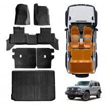 3D Floor Mats Boot Liner Set for GWM Tank 300 Tank300 PHEV 2023-Onwards All Weather Heavy Duty Cargo Kick Mats Back Seat Protector Cover