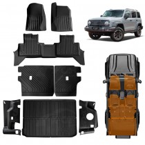 Floor Mats Boot Liner Set for GWM Tank 300 PHEV 2023-Onwards All Weather Heavy Duty Cargo Kick Back Seat Side Trunk Protector Covers