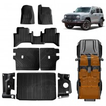 Floor Mats Boot Liner Set for GWM Tank 300 Hybrid 2023-Onwards All Weather Heavy Duty Cargo Kick Back Seat Side Trunk Protector Covers