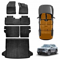 Floor Mats Boot Liner Set for GWM Haval H7 2025-Onwards All Weather Heavy Duty Car Trunk Cargo Kick Back Seat Protector Cover