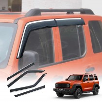 Weathershields for GWM Tank 300 Tank300 2023-Onwards Silver Edged Style Weather Shields Wind Deflectors Window Car Sun Visor