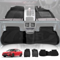 3D Floor Mats for Honda Civic 11th 2021-Onwards Heavy Duty All Weather Car Mats Carpet Liner Set