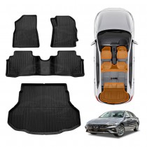 3D Floor Mats Boot Liner for Hyundai i30 Sedan CN7.V2 V3 V4 2023-Onwards All Weather Heavy Duty Cargo Car Trunk Luggage Tray
