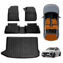 3D Floor Mats Boot Liner for Hyundai Kona 2017-2023 Petrol All Weather Heavy Duty Cargo Car Trunk Luggage Tray Acessories