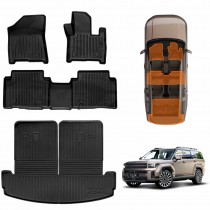 3D Heavy Duty All Weather Car Mats Boot Liner Floor Liner Front and Rear Row for Hyundai SantaFe Santa Fe 6/7 Seater 2024-2025