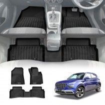 3D Floor Mats for Hyundai Venue 2019-Onwards Heavy Duty All Weather Car Waterproof Interior Protection Liner Set