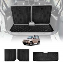 Boot Liner Kick Mats Set for Suzuki Jimny 3 Door 1998-2018 All Weather Heavy Duty Cargo Car Trunk Back Seat Protector