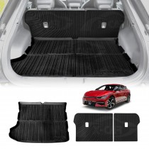 Boot Liner Set for Kia EV6 2021-Onwards All Weather Heavy Duty Car Trunk Back Seat Protector Cargo Kick Mats