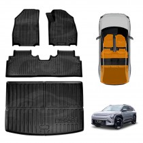 3D Floor Mats Boot Liner Set for Kia EV3 2025-Onwards All Weather Heavy Duty Cargo Car Trunk Luggage Tray