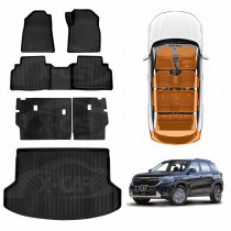 Boot Liner Back Seat Protector Floor Mat for Kia Seltos 2019-2022 Heavy Duty Car Trunk Seats Kick Mats Cover