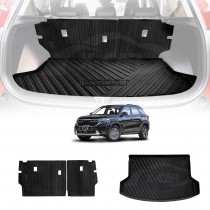 Boot Liners Kick Mats Set for Kia Seltos 2019-2022 All Weather Heavy Duty Cargo Car Trunk Back Seat Protector