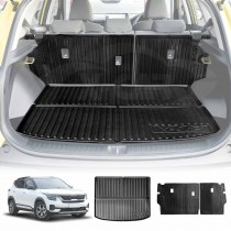 Boot Liner Back Seat Protector Combo for Kia Seltos 2022-Onwards Heavy Duty Car Kick Mats Cover Cargo Trunk Mat