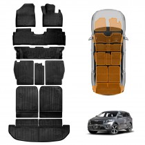 3D Floor Mats Boot Liner Set for Kia Sorento UM Series 2015-2020 All Weather Heavy Duty Cargo Kick Back Seat Protector Cover