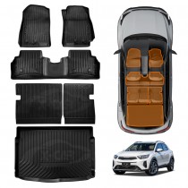 Floor Mats Boot Liner Set for Kia Stonic 2020-2025 Lower Boot Floor All Weather Heavy Duty Cargo Kick Mats Back Seat Protector Cover