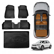 3D Floor Mats Boot Liner for Kia Stonic 2020-2025 Upper Boot Level All Weather Heavy Duty Cargo Car Trunk Luggage Tray