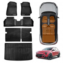 3D Floor Mats Boot Liner Set for Kia Stonic 2025-Onwards All Weather Heavy Duty Cargo Kick Back Seat Protector Cover