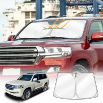 WindScreen Sun Shade for Toyota LandCruiser 200 Series 2007-2021 Blocks UV Rays Sun Visor Protector Foldable Sunshade