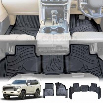 Floor Liners Complete Set Front Rear 2 Row Seat for Toyota Landcruiser 300 LC300 2021-2025 3D Heavy Duty All Weather Car Mats