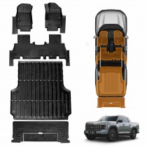 3D Floor Mats Tub Liner for LDV Terron 9 Dual Cab 2025-Onwards All Weather Heavy Duty Cargo Car Trunk Tailgate Ute Protector Set