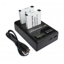2x Replacement Battery + USB Dual Charger for Canon NB-6L Camera