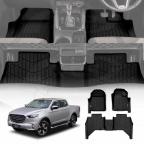 3D Floor Mats for Mazda BT-50 BT50 Dual Cab 2020-Onwards TF Series All-Weather Heavy Duty Customized Car Carpet Liners Full Set