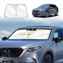 WindScreen Sun Shade for Mazda CX-9 2016-2024 Blocks UV Rays Foldable Custom Wind Screen Sun Visor Protector CX9 Accessories