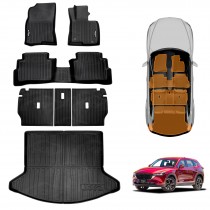 3D Floor Mats Boot Liner Set for Mazda CX5 CX-5 2017-2026 All Weather Heavy Duty Cargo Kick Back Seat Protector Cover