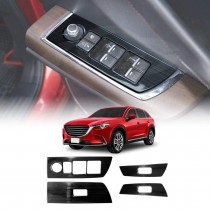Power Window Control Switch Panel Trim Decor Cover Protector for Mazda CX-9 CX9 2016-2024 Stainless Steel Style