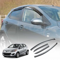 Premium Weathershields for Mazda 2 Hatch 2007-2014 Car Weather Shields Wind Deflectors Window Sun Visor 4-Piece Set