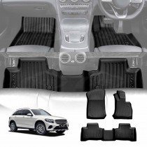 3D Floor Mats for Mercedes-Benz GLC Class 2015-2022 Heavy Duty All Weather Car Carpet Liner Set Accessories