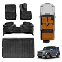 Floor Mats Boot Liner Set for Mercedes-Benz G-Class W463 2019-Onwards All Weather Heavy Duty Cargo Car Trunk Luggage Tray