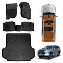 3D Floor Mats Boot Liner Set for Mitsubishi Pajero Sport 5 Seater 2015-2025 All Weather Heavy Duty Cargo Car Trunk Luggage Tray