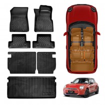 Floor Mats Boot Liner Set for Mini Cooper 3 Door J01 Series 2024-Onwards Upper Level Heavy Duty All Weather Car Cargo Kick Back Seat Cover