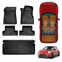 Floor Mats Boot Liner Set for Mini Cooper 3 Door J01 Series 2024-Onwards Upper Level Heavy Duty All Weather Car Cargo Cover
