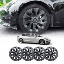 Tesla Model 3 Wheel Protector Cover Caps 18 Inch Rim Hubcap Hub Cap Matt Black Set of 4