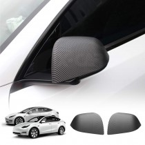 Rear View Mirror Trim Cover for Tesla Model Y 2021-2024 Exterior Accessories Side Mirror Cap Carbon Fiber Style 